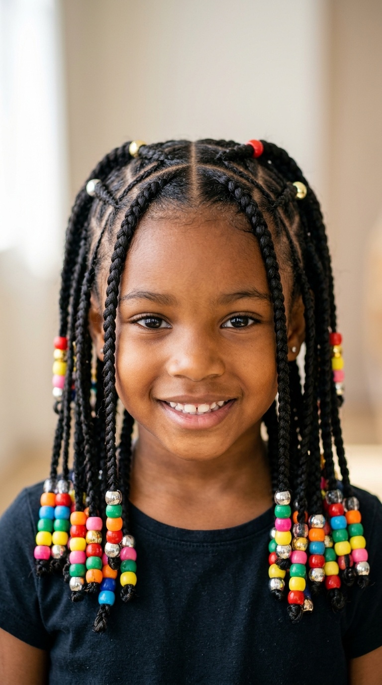 Criss-Cross Braids with Metallic Beads