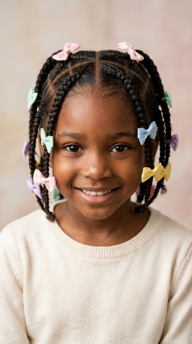Criss-Cross Braids with Pastel Bows