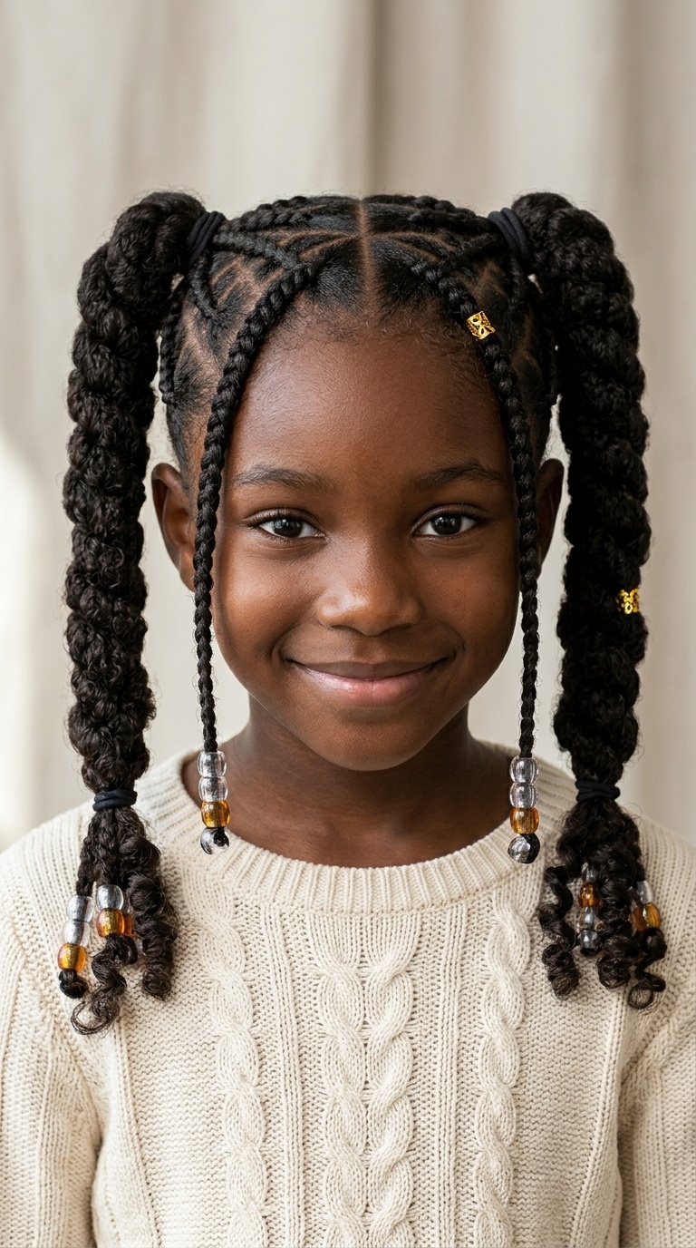Criss-Cross Cornrows into Pigtails