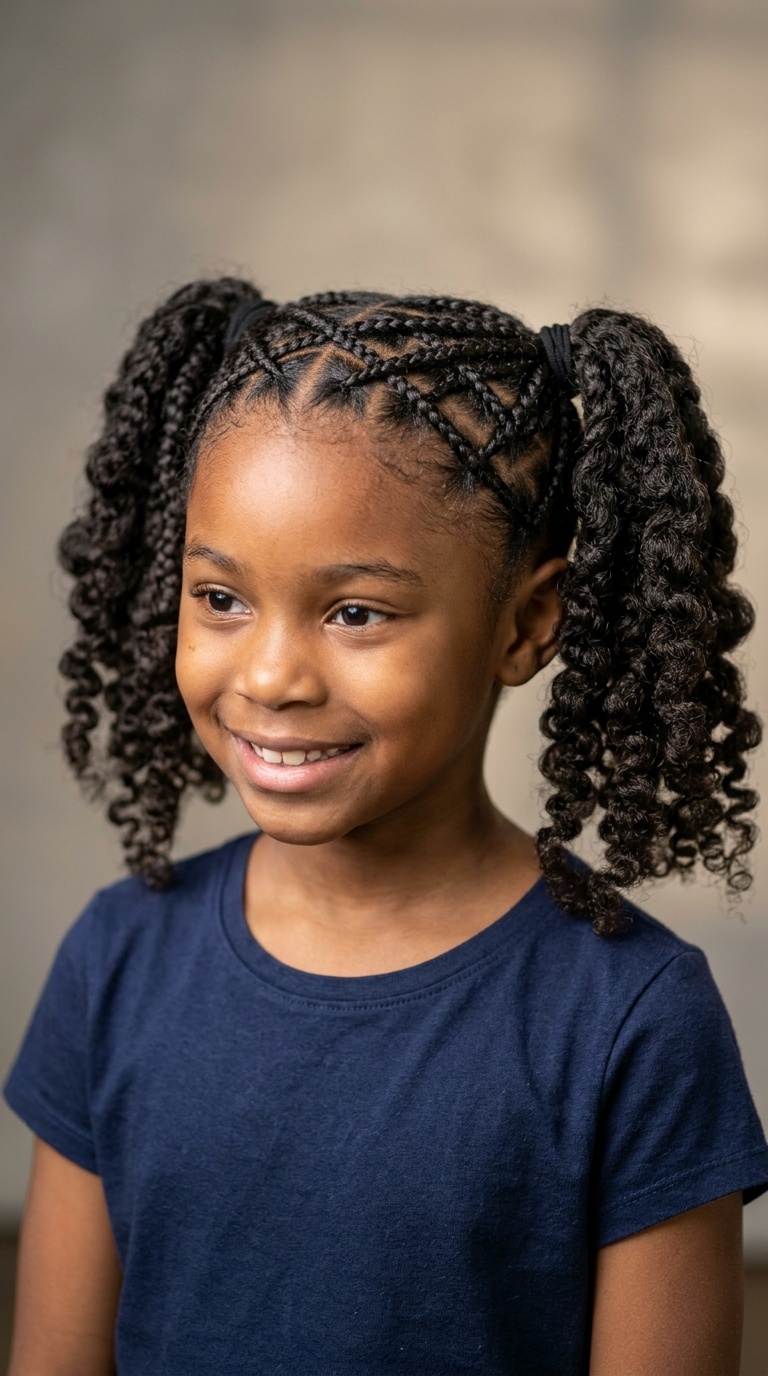 Criss-Cross Front Braids into Pigtails