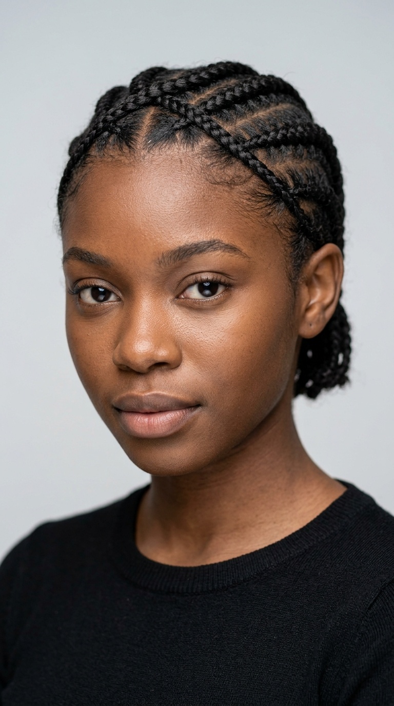 Criss-Cross Frontal Cornrows