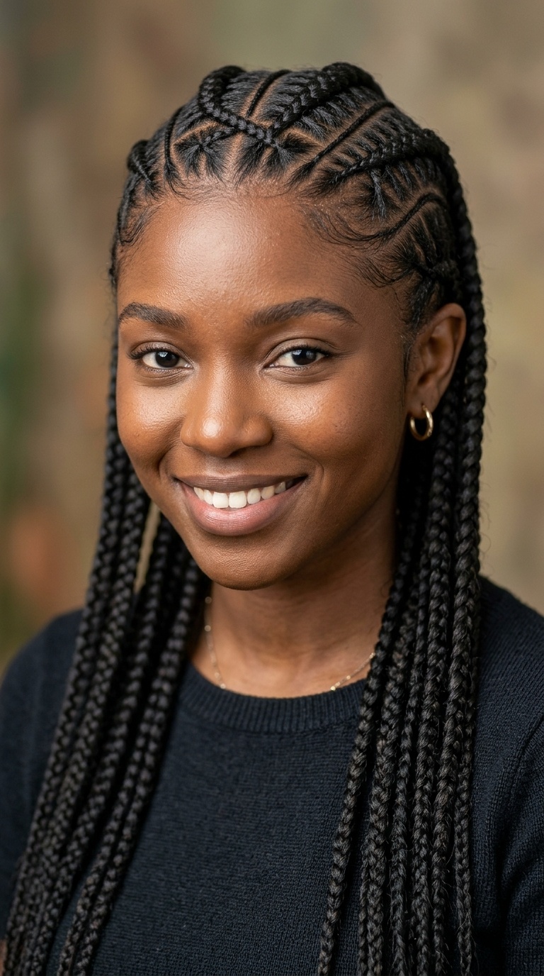 Criss-Cross Frontal Tribal Cornrows