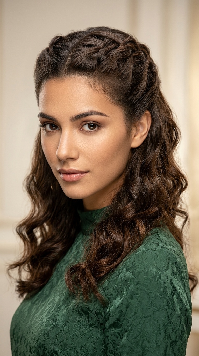 Criss-Cross Half-Up with Vintage Texture