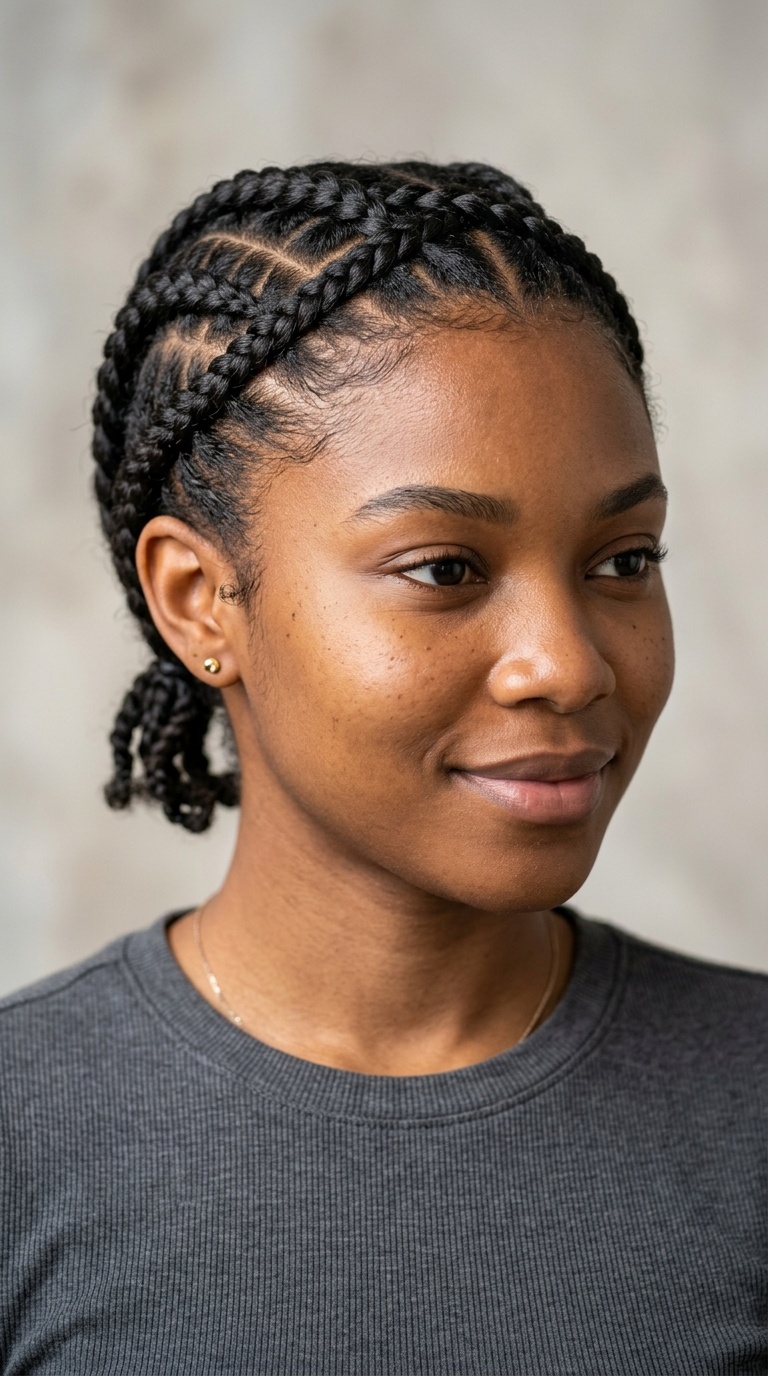 Criss-Cross Low Braids