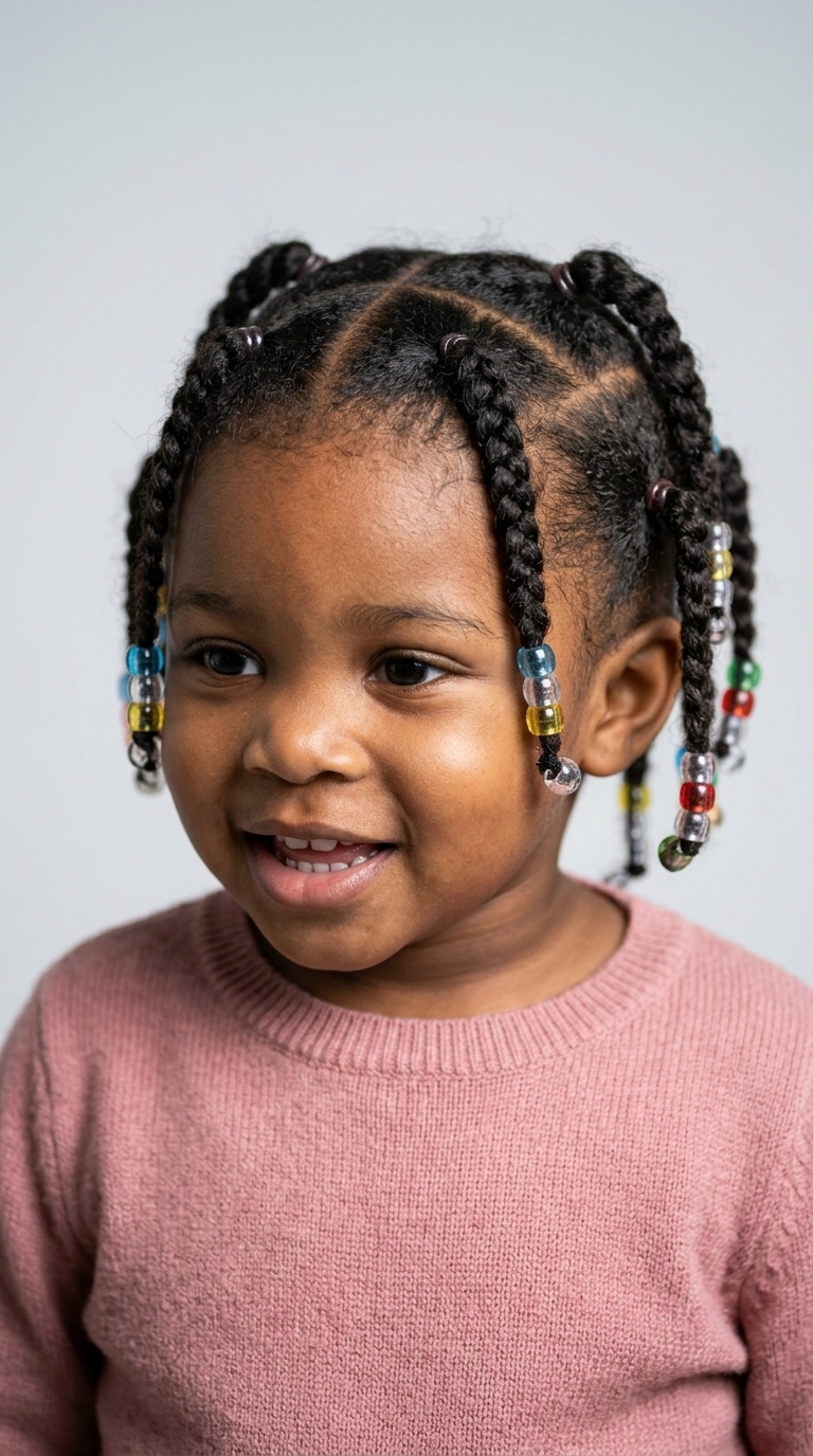 Criss-Cross Pigtails with Beads
