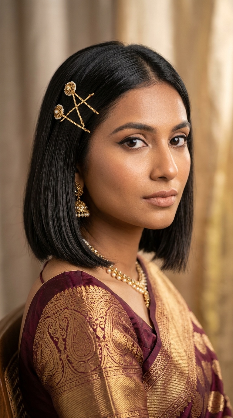 Criss-Cross Pins with Straight Bob