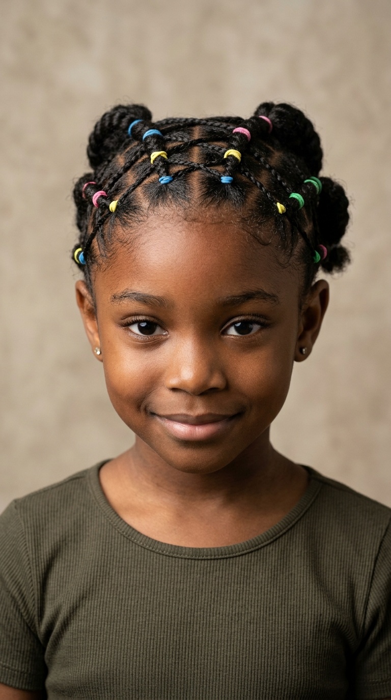 Criss-Cross Rubber Band Cornrows