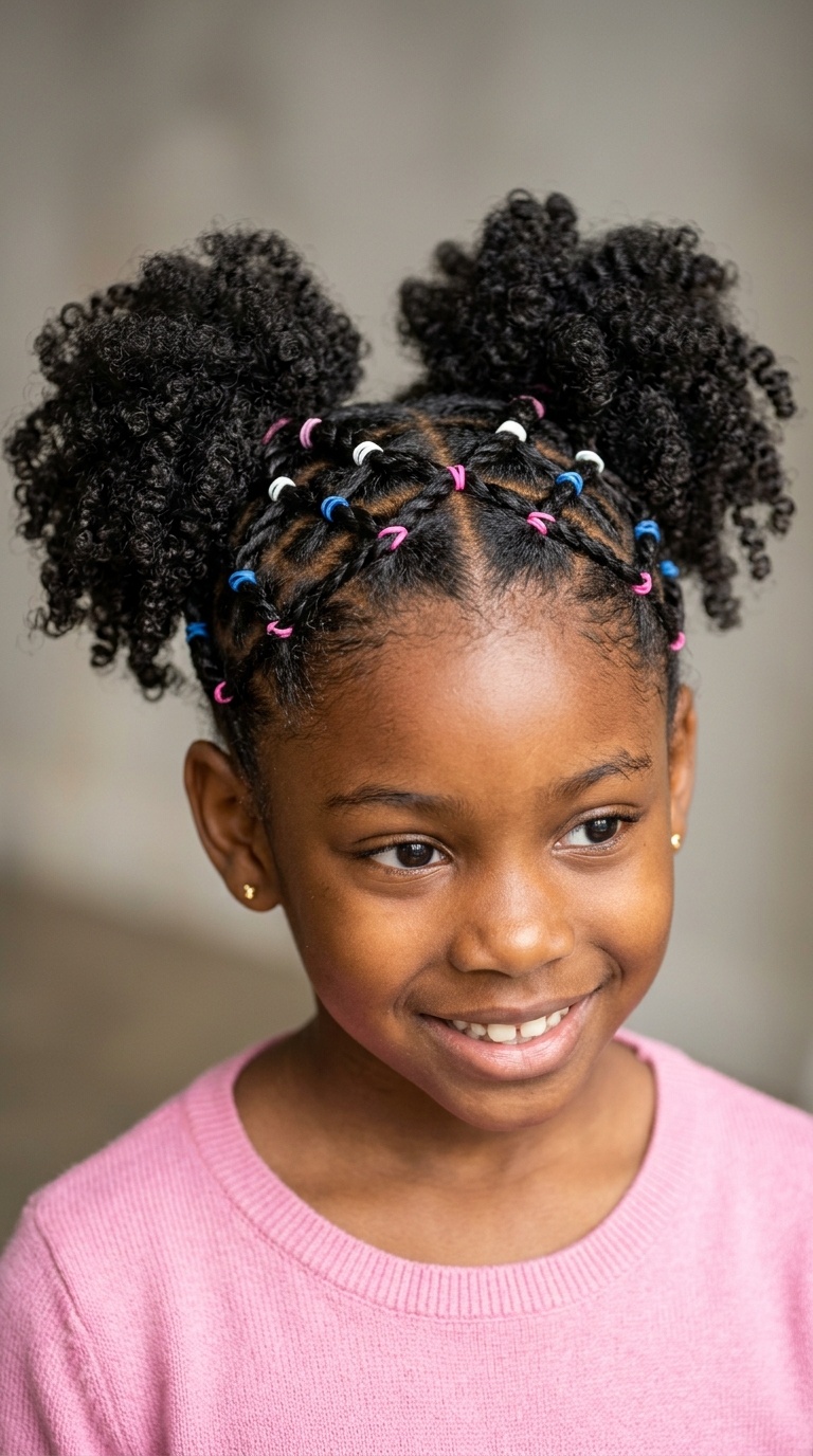 Criss-Cross Rubber Band Ponytails