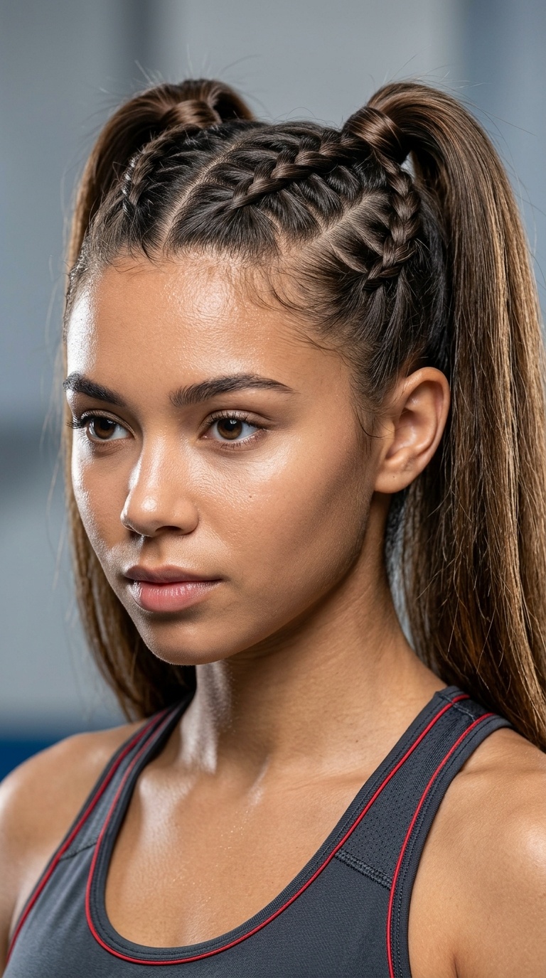 Criss-Cross Sectioned Ponytails
