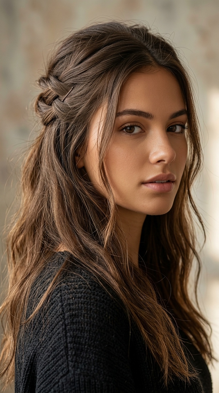 Criss-Cross Textured Half-Up