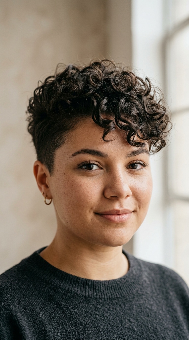 Cropped Sides with Curly Top