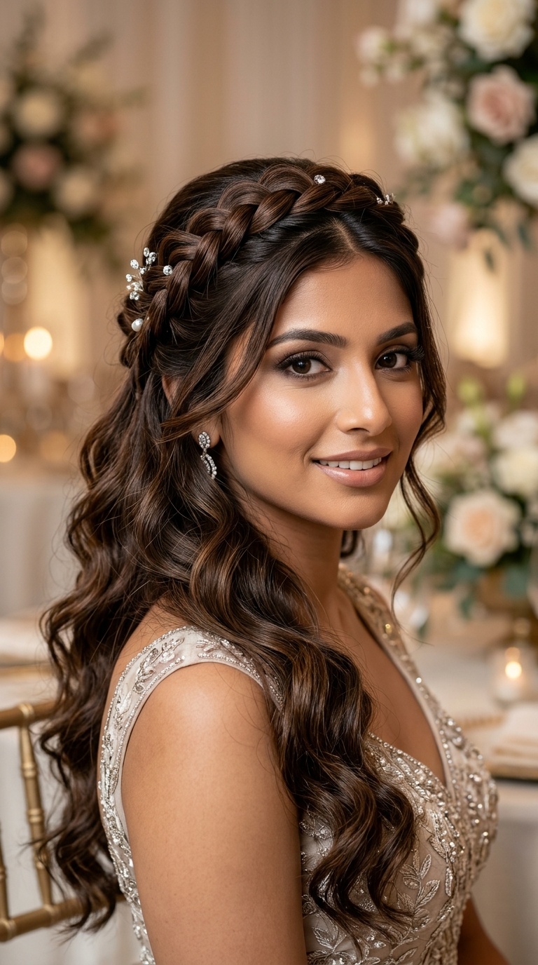 Crown Braid and Loose Waves