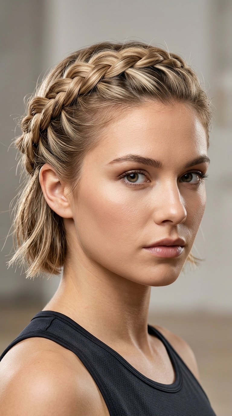 Crown Braid for Short Hair