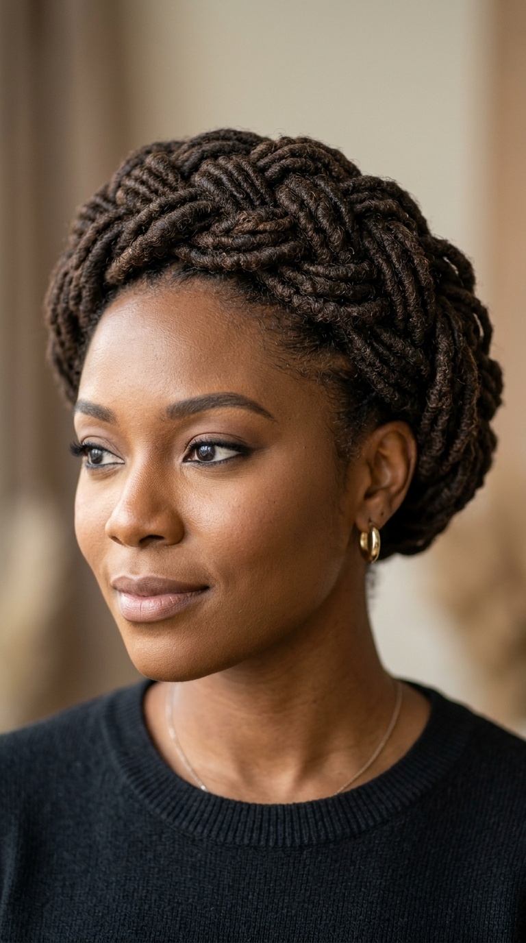 Crown Braid Loc Updo