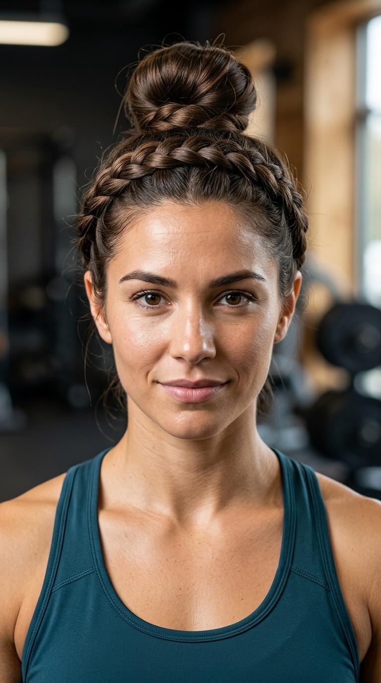 Crown Braid with a High Bun