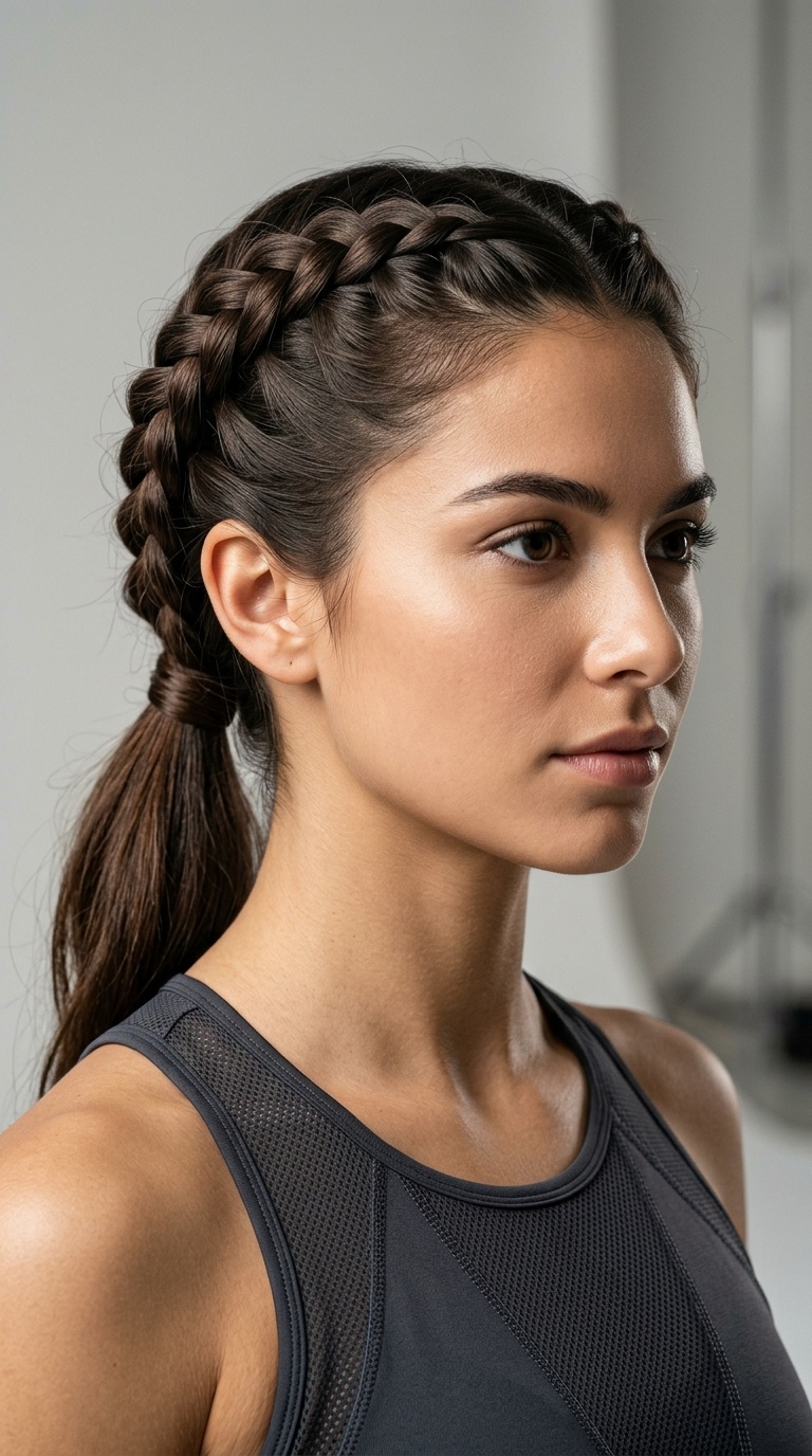 Crown Braid with a Low Pony
