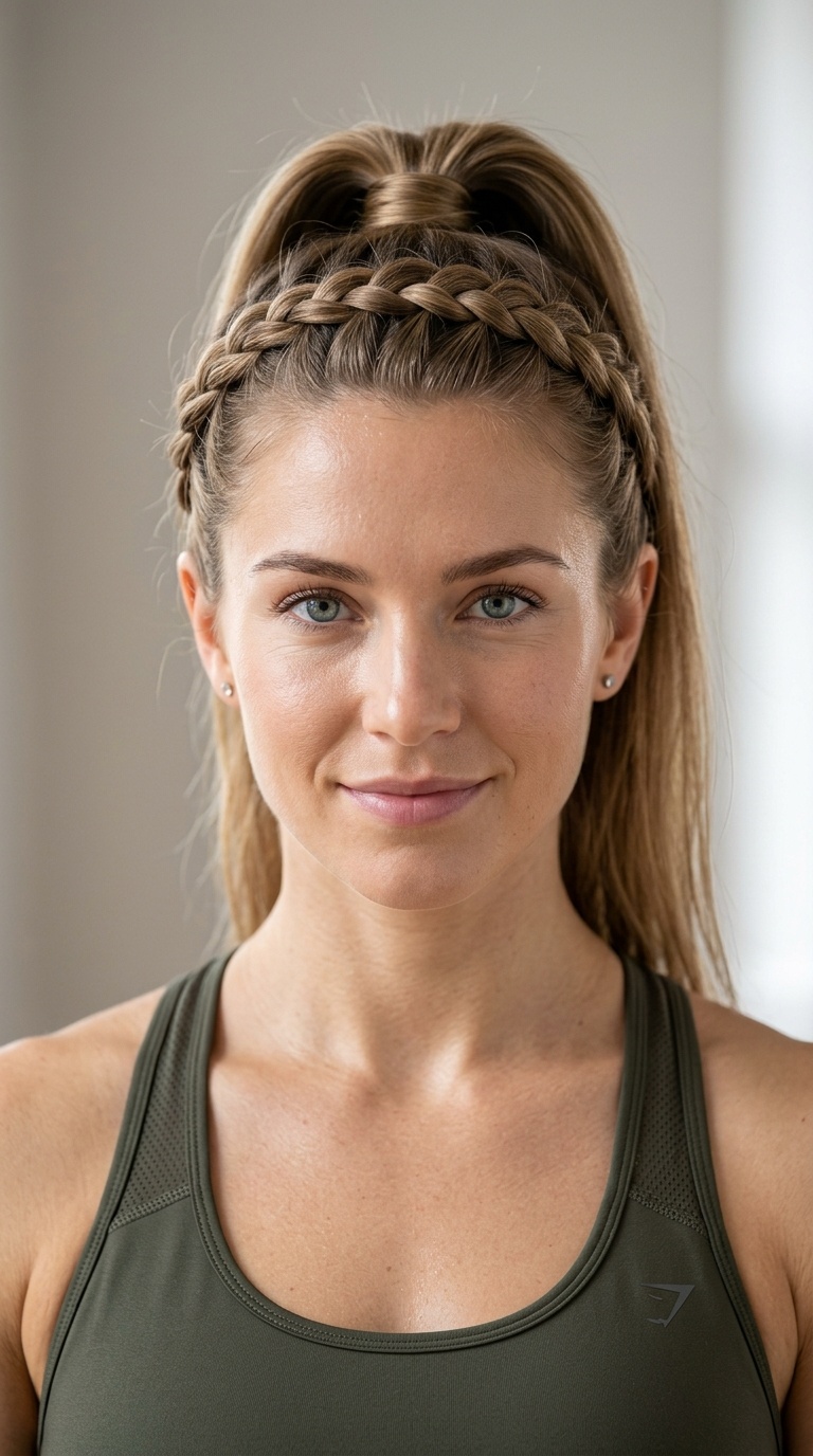 Crown Braid with High Pony