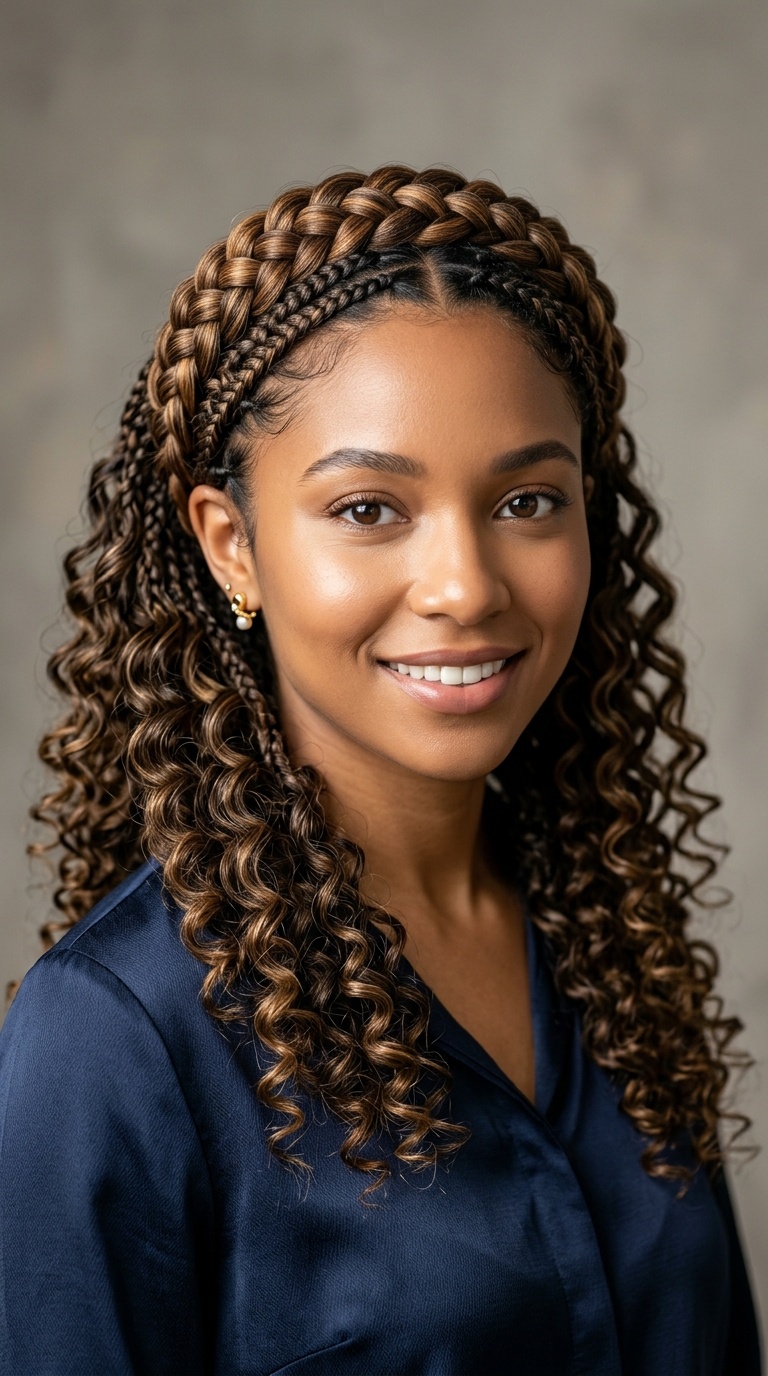 Crown Braid with Loose Spirals
