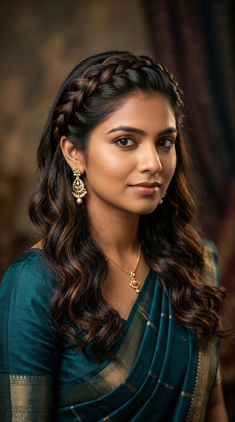 Crown Braid with Open Waves