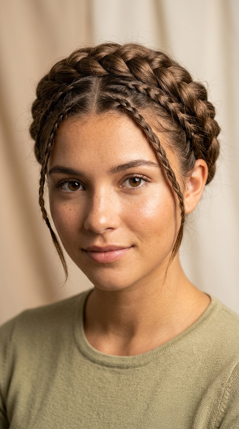 Crown-Integrated Front Braids
