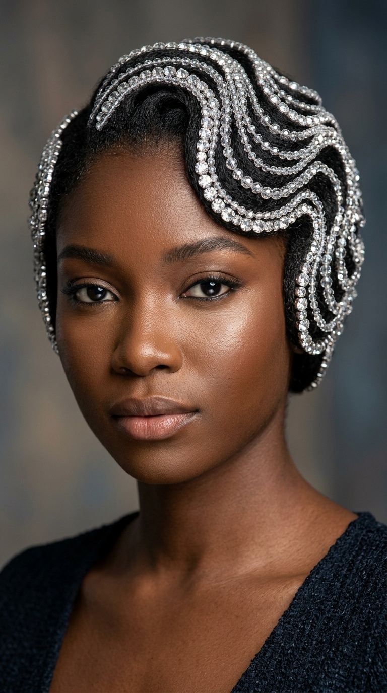 Crystal-Encrusted Molded Wave
