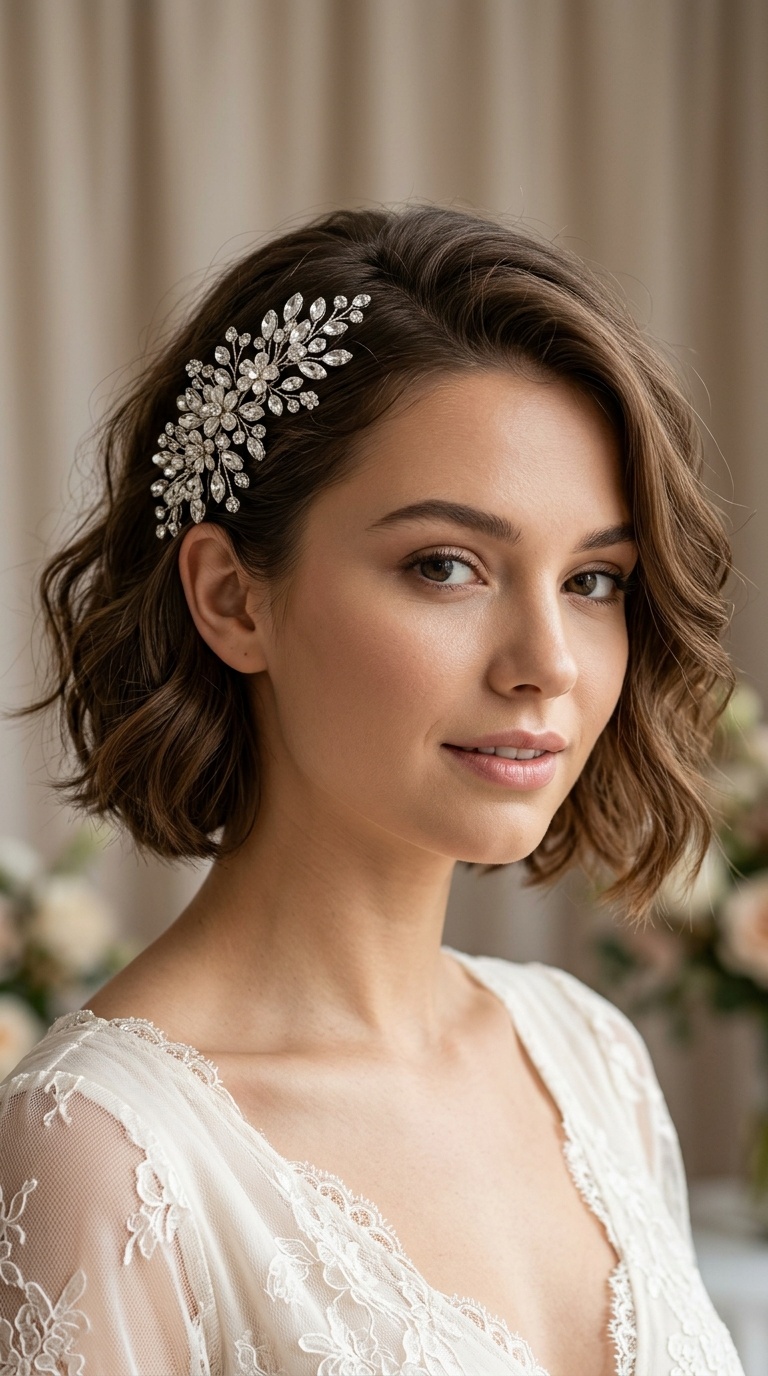 Crystal-Encrusted Side Comb