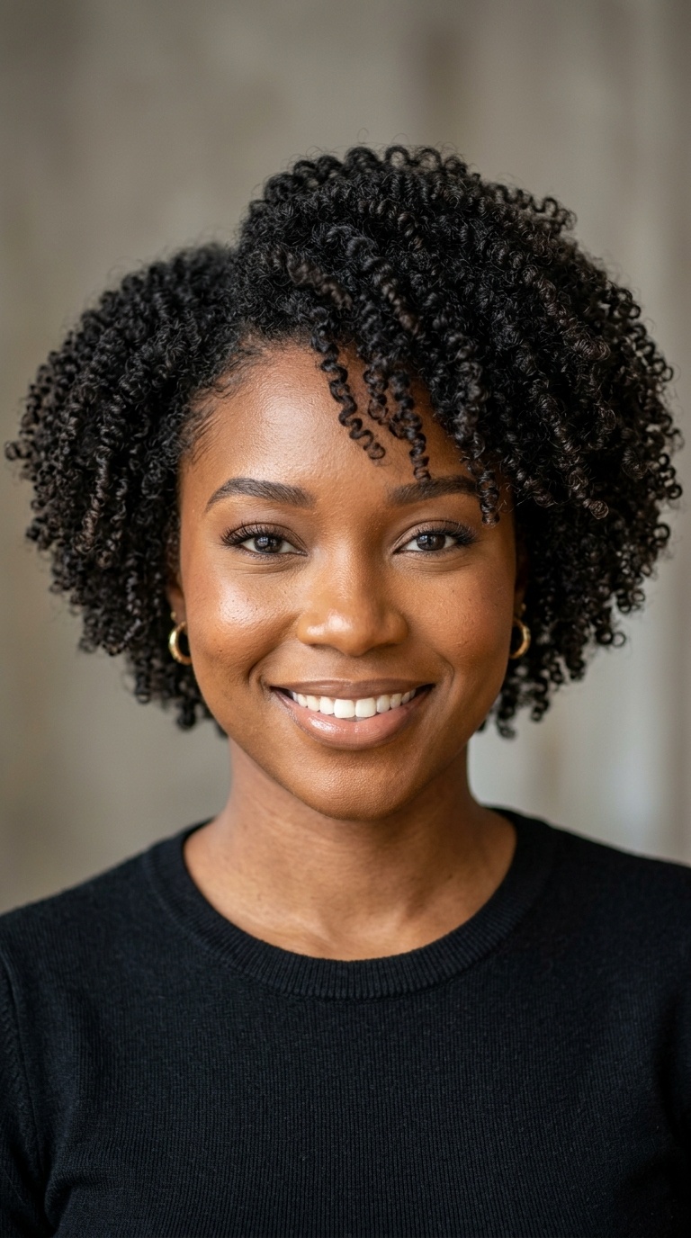 Curly 4C Tapered Bob