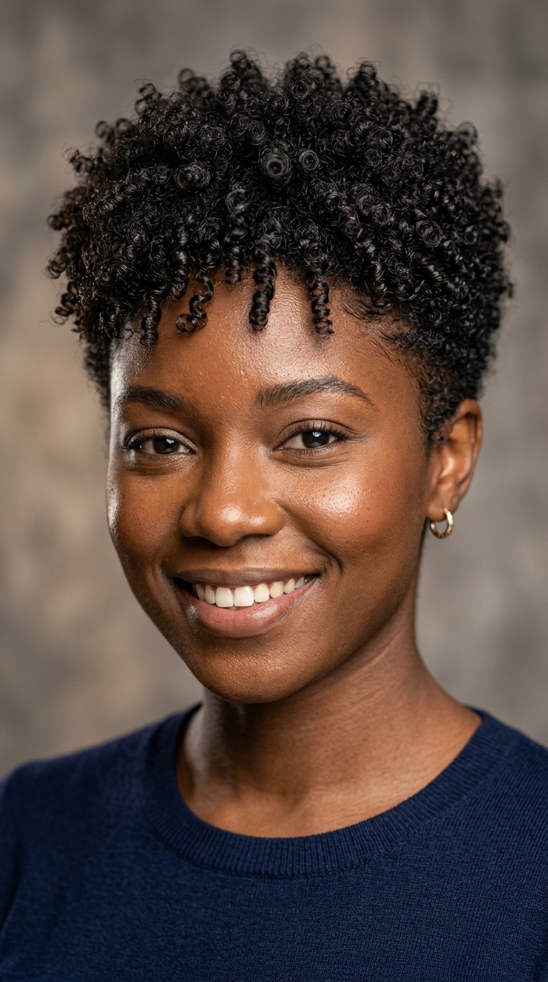Curly Afro-Textured Pixie
