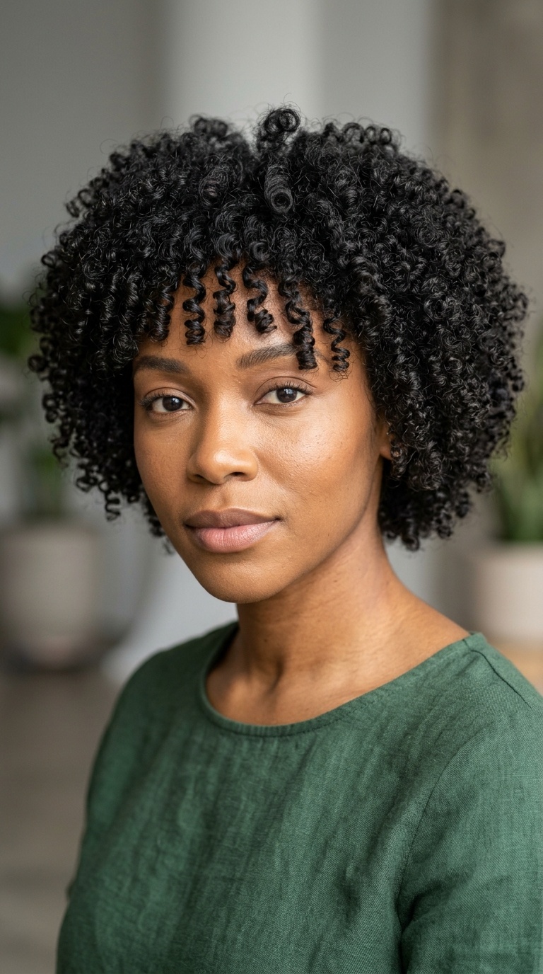 Curly Bangs for Natural Texture