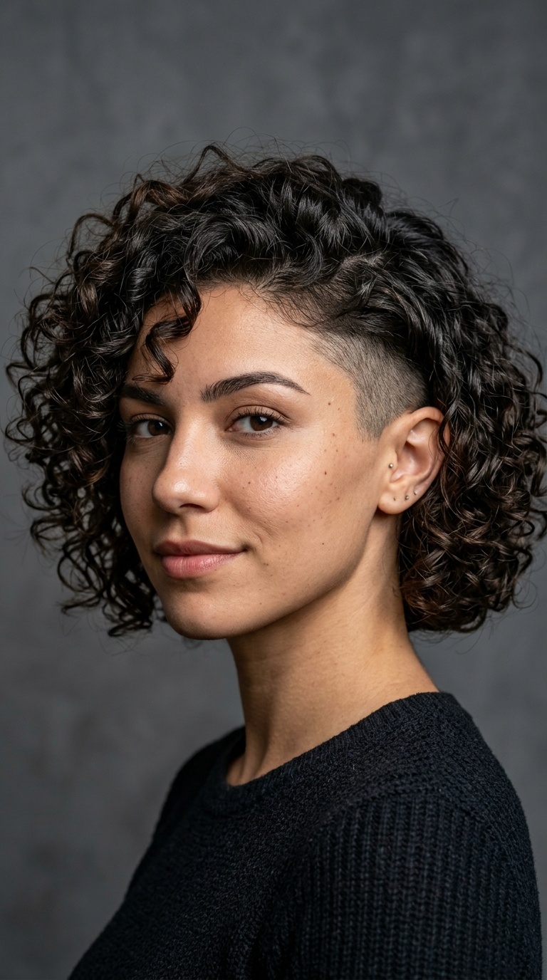 Curly Bob with Under-Shave
