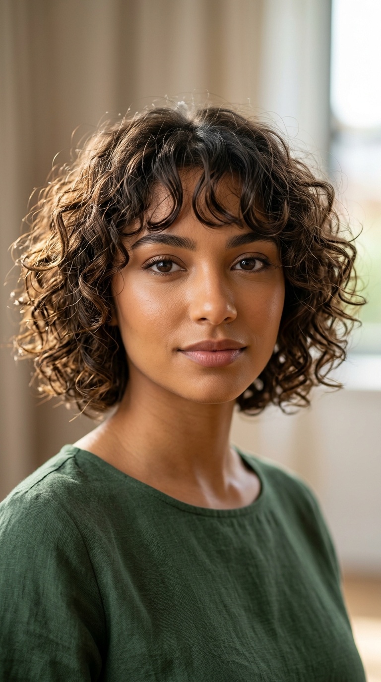 Curly Chin-Length Cut