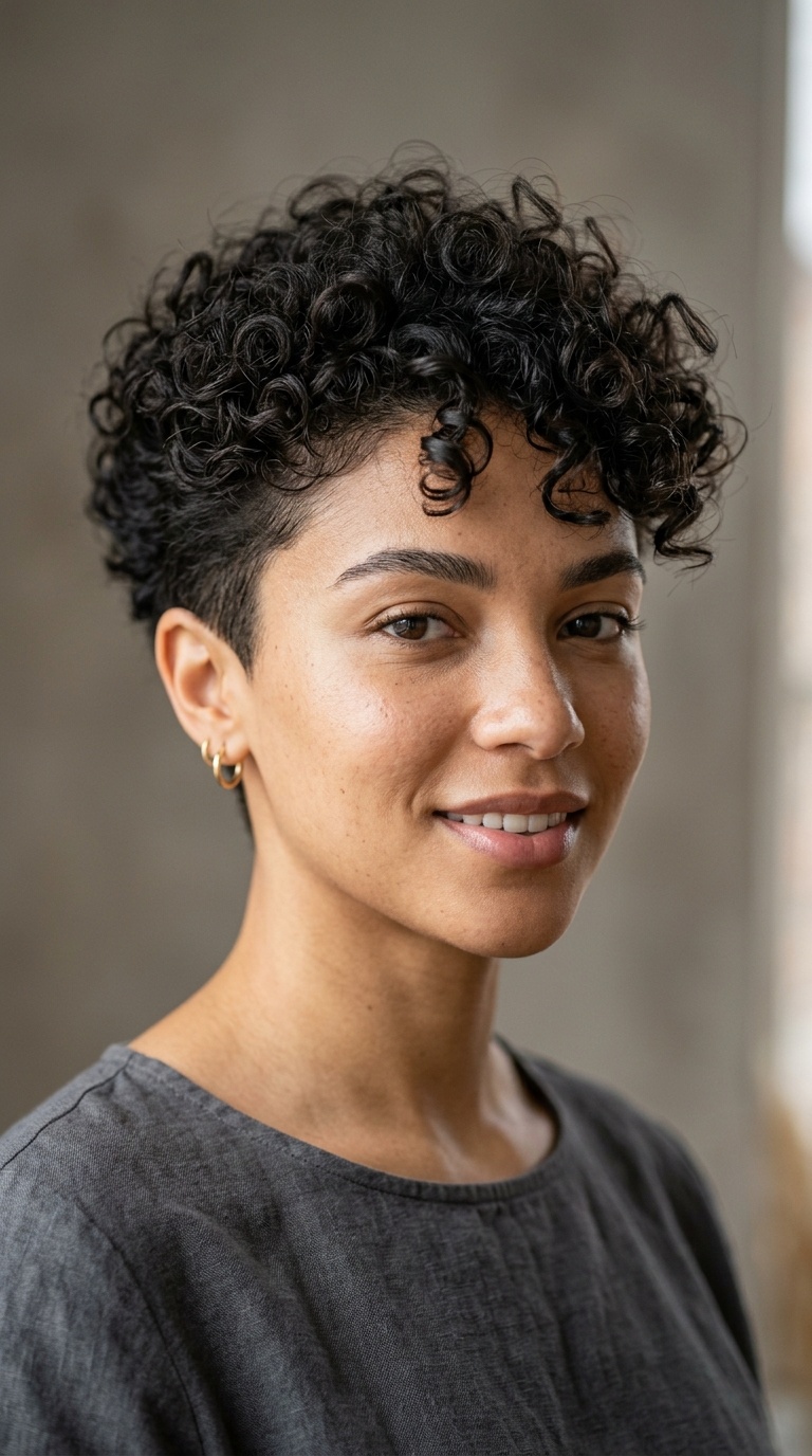 Curly Crop with Tapered Sides