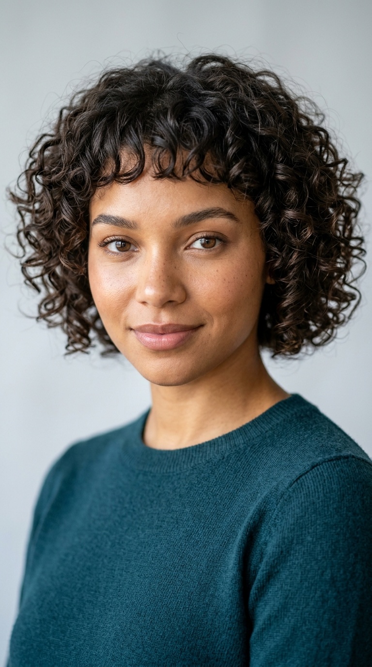 Curly Cut with Micro-Bangs