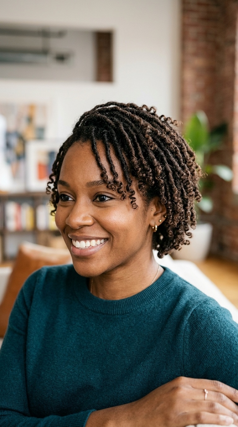 Curly-Ended Cropped Locs