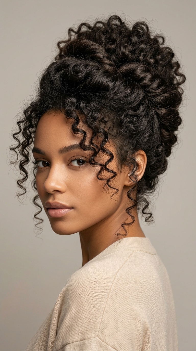 Curly French Twist with Volume