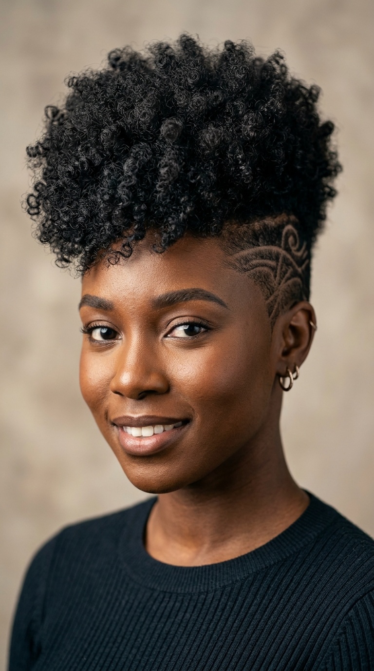 Curly High-Top with Patterned Sides