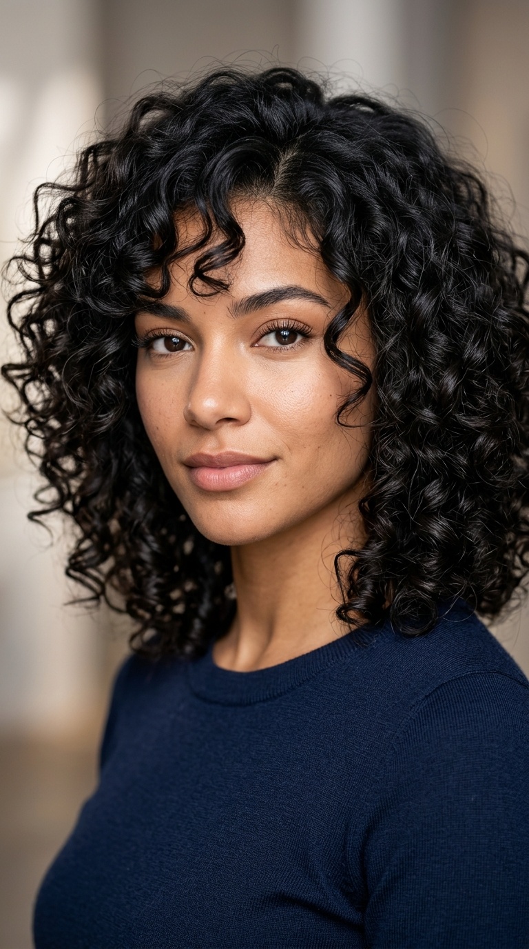 Curly Lob with High Volume