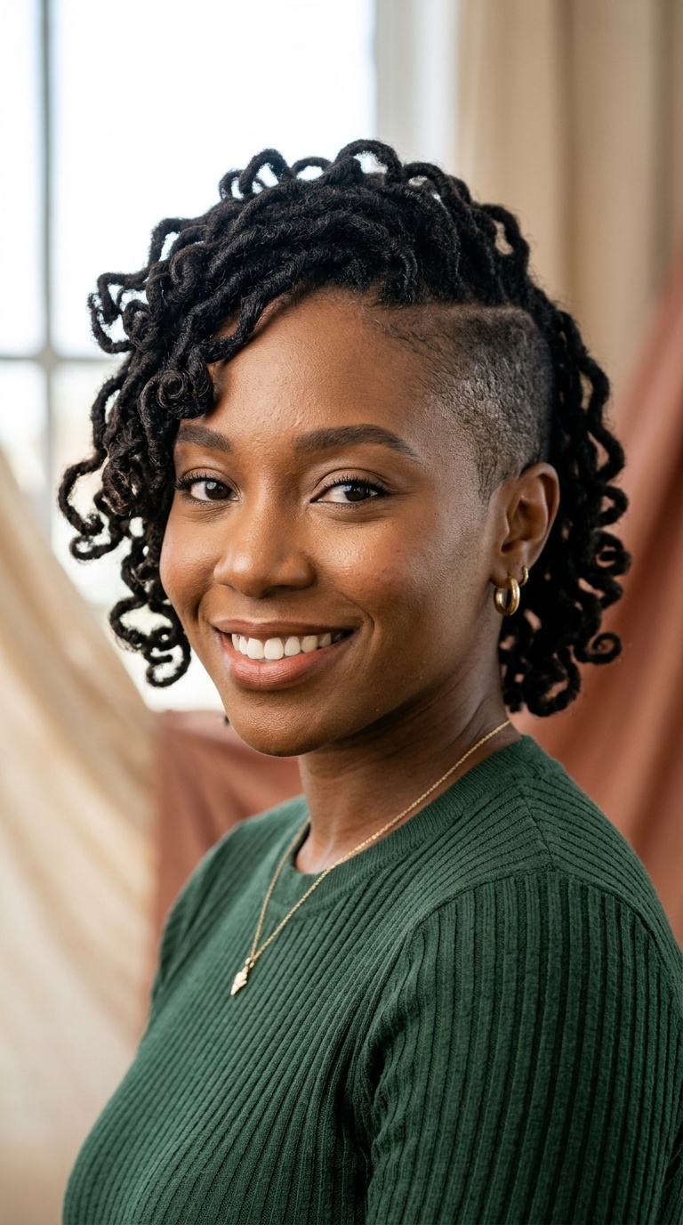 Curly Loc Petals with Undercut