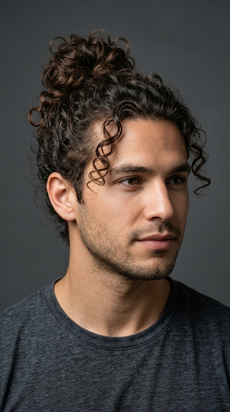 Curly Man Bun