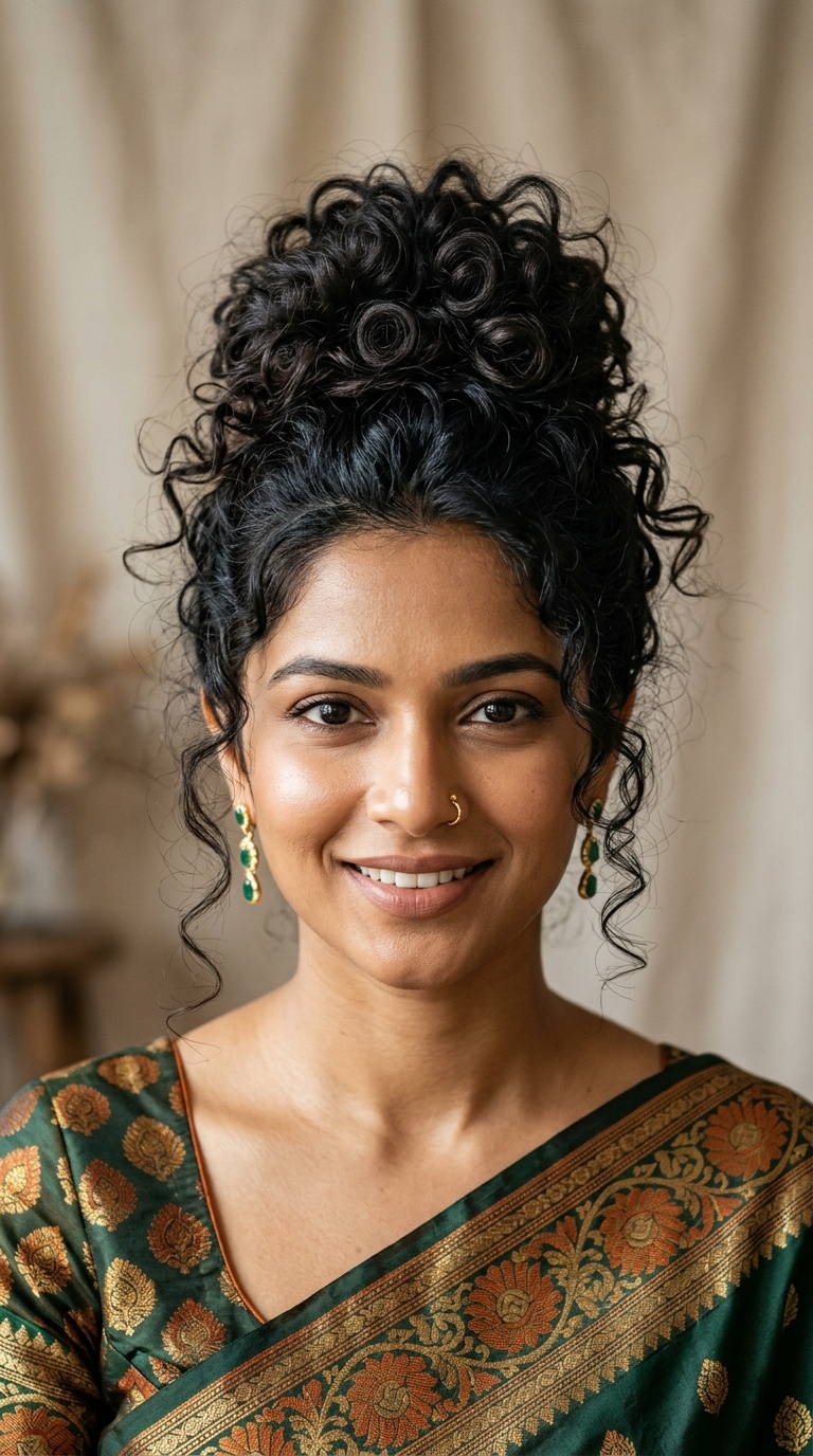 Curly Messy Bun for Natural Texture