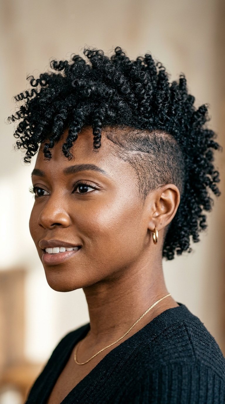 Curly Mohawk with Undercut