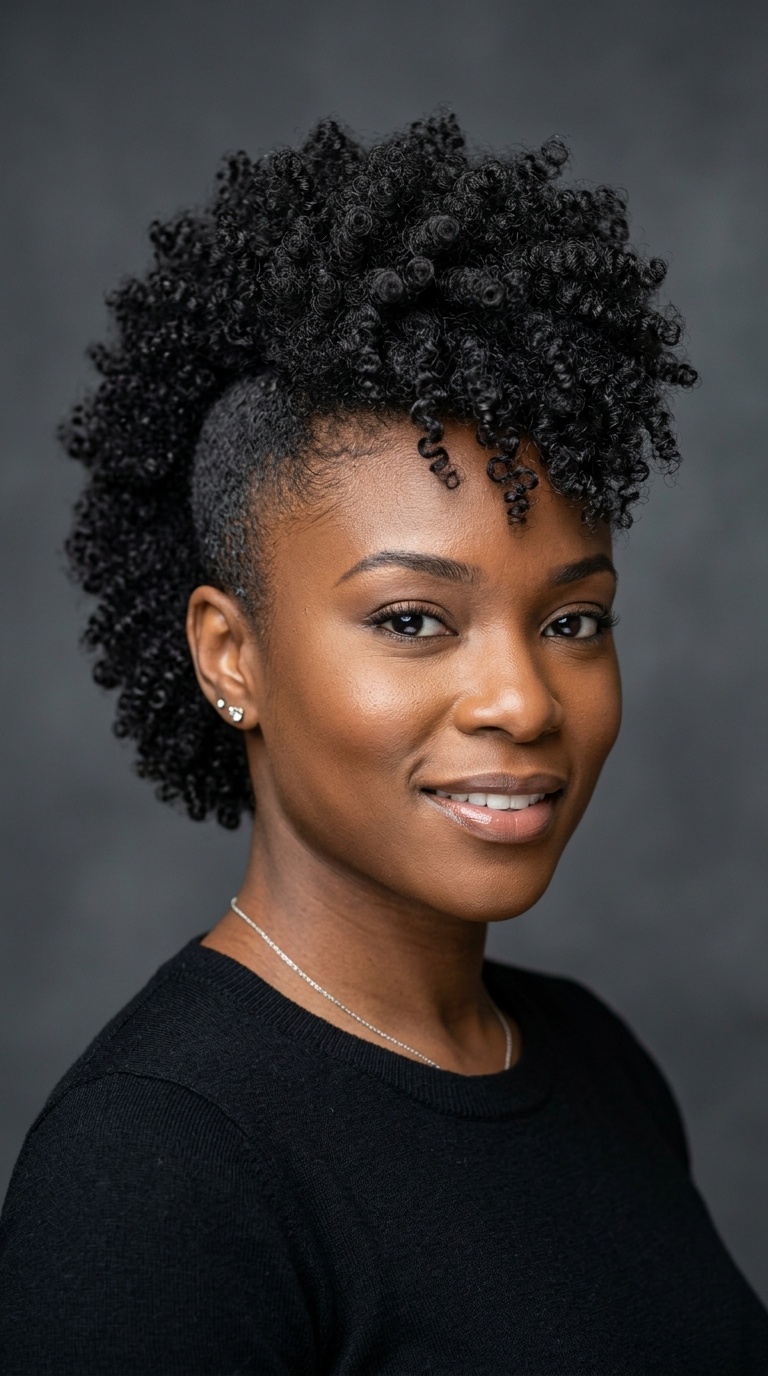 Curly Natural Fro-Hawk