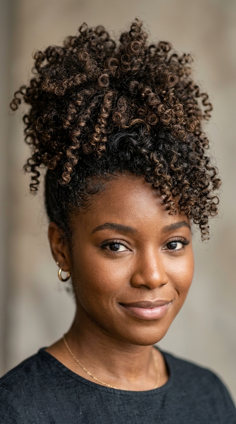 Curly Pineapple Updo