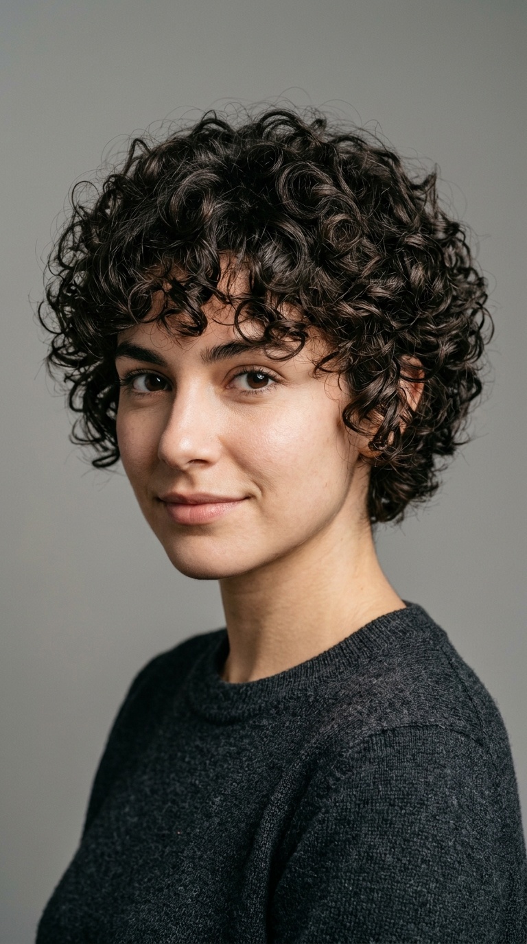 Curly Pixie with Internal Layers