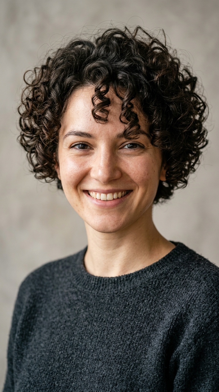 Curly Pixie with Volume