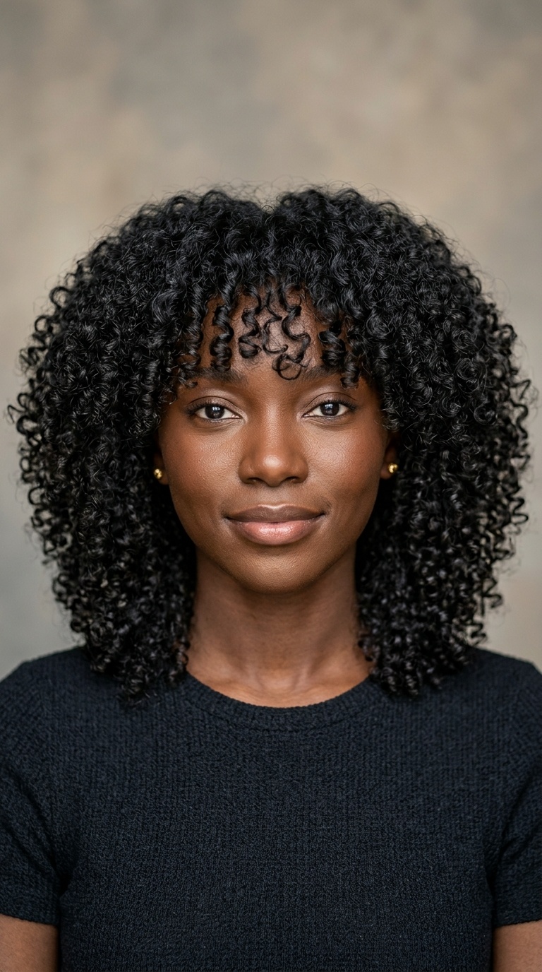 Curly Shag with Curtain Bangs