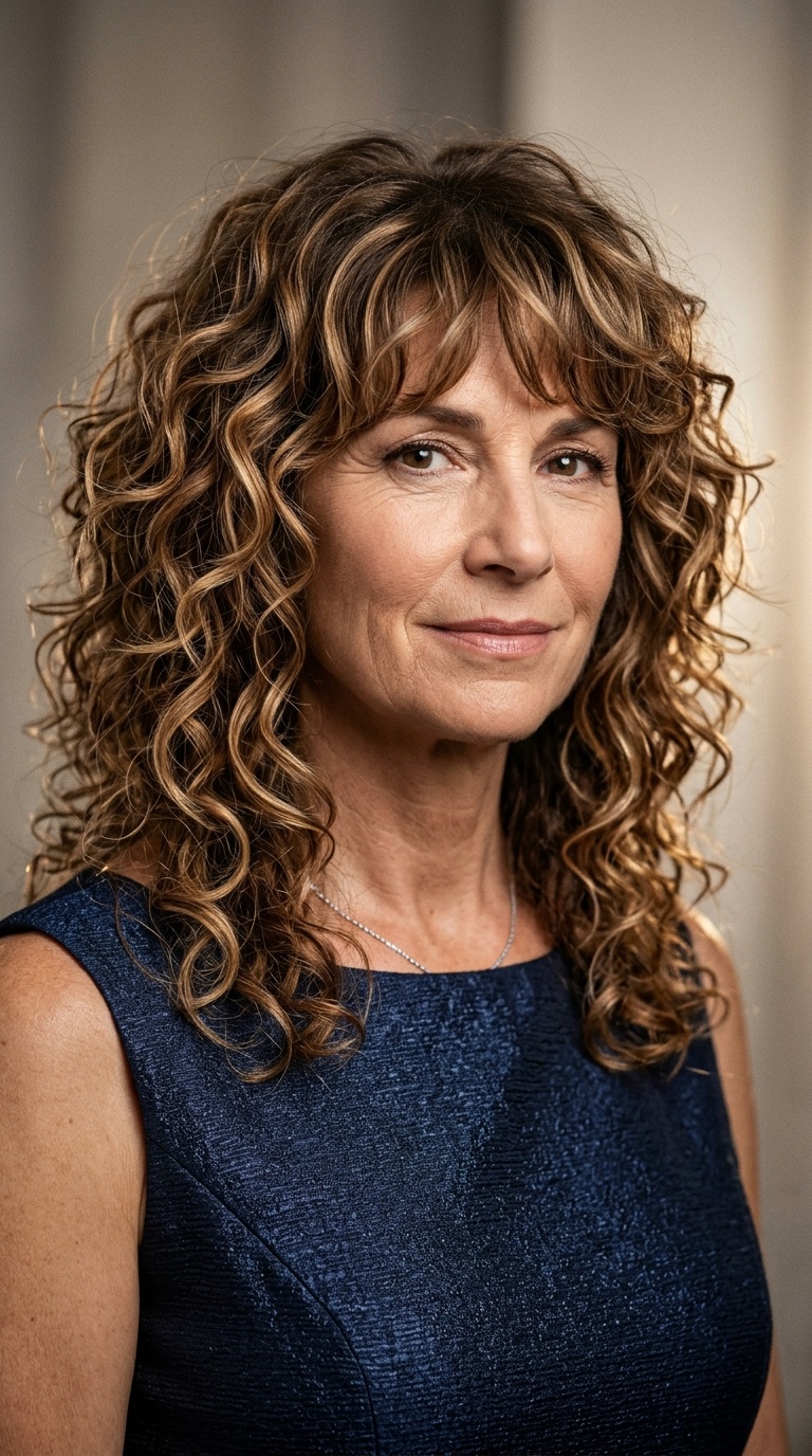 Curly Shag with Highlights