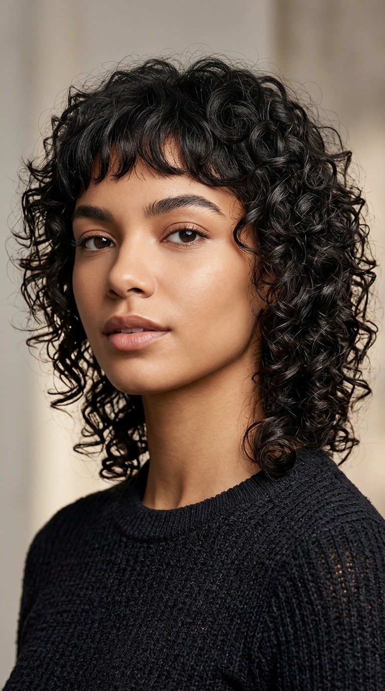 Curly Shag with Micro-Bangs