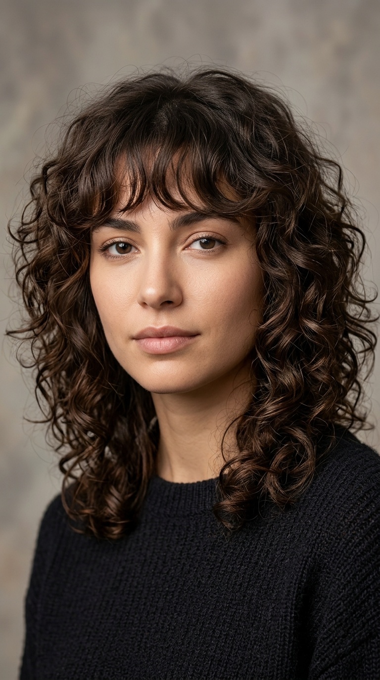 Curly Shag with Wispy Bangs