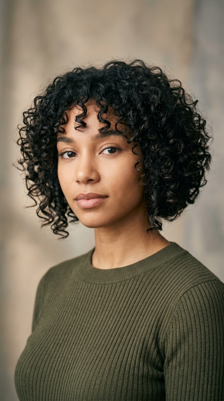 Curly Stacked Bob